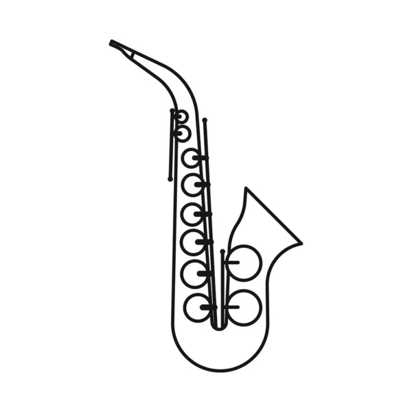 A szaxofon és a jazz logó elszigetelt tárgya. Szaxofon és zeneműanyag-vektor illusztráció grafikája. — Stock Vector