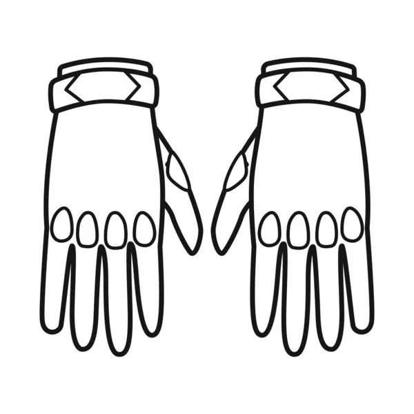 Ilustración vectorial de guantes y símbolo de buceo. Elemento Web de guantes e ilustración de vector de stock impermeable. — Vector de stock