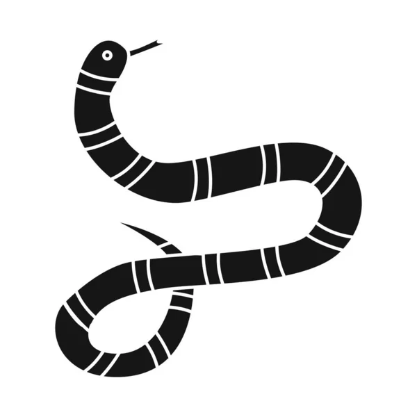 Oggetto isolato di serpente e segno nero. Elemento web dell'illustrazione vettoriale del serpente e del bestiame da latte. — Vettoriale Stock