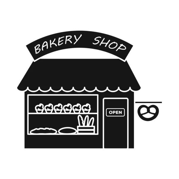 Vector design of shop and bread sign. Set of shop and building stock vector illustration. — Stock Vector
