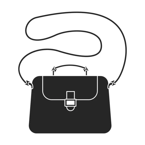 Icono de vector de bolsa icon.Black aislado en bolsa de fondo blanco. — Vector de stock