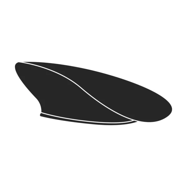 Militaire cap vector icon.Black vector pictogram geïsoleerd op witte achtergrond militaire cap. — Stockvector