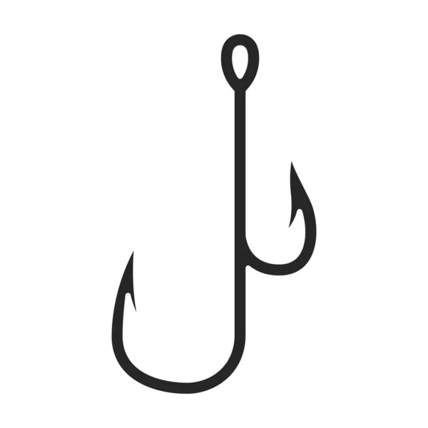 Fish hook vector icon.Black vector icon isolated on white background fish hook. — Stock Vector