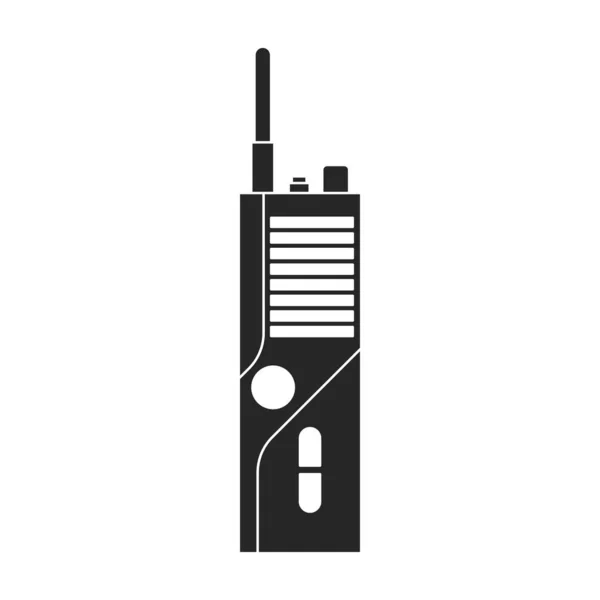 Walkie talkie vector icon.Black vector icon terisolasi di white background walkie talkie. - Stok Vektor