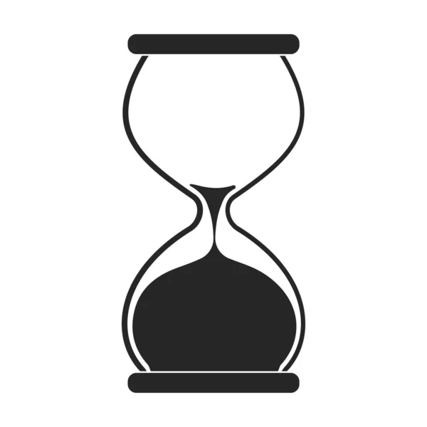 Timglasvektor ikon.Svart vektor ikon isolerad på vit bakgrund timglas. — Stock vektor