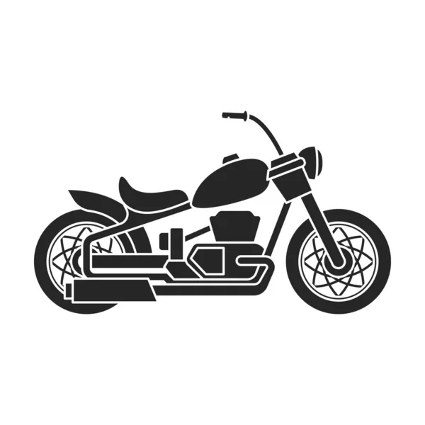 Icono del vector de la motocicleta icon.Black aislado en motocicleta de fondo blanco. — Vector de stock