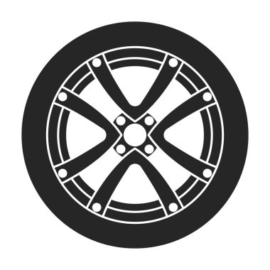 Tekerlekli araba vektör simgesi. Siyah vektör simgesi beyaz arka planda izole edilmiş..