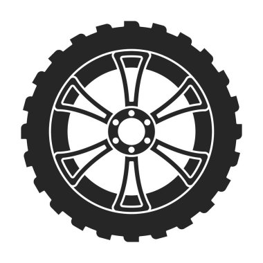 Tekerlekli araba vektör simgesi. Siyah vektör simgesi beyaz arka planda izole edilmiş..