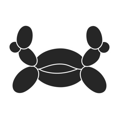 Balon hava hayvan vektör simgesi. Siyah vektör simgesi beyaz balon köpek üzerinde izole edildi.