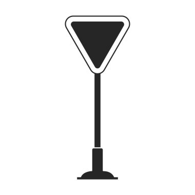 Yol işareti simgesi. Siyah vektör simgesi işareti beyaz arkaplanda izole edildi .