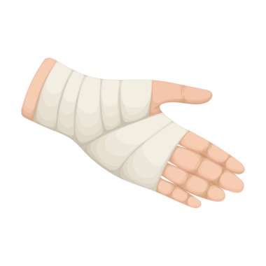 Sargı vektörü karikatür simgesi. Beyaz arkaplanda vektör illüstrasyon bandı. İzole edilmiş karikatür bandaj çizimi simgesi .