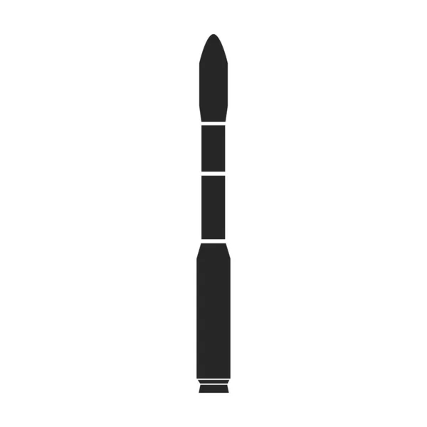 Space Rakete Vektor icon.Black Vektor Symbol isoliert auf weißem Hintergrund Weltraumrakete. — Stockvektor