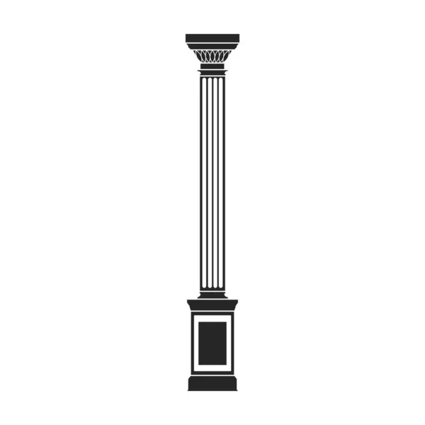 Säulenvektorsymbol. Schwarzes Vektor-Symbol isoliert auf weißem Hintergrund Säule. — Stockvektor