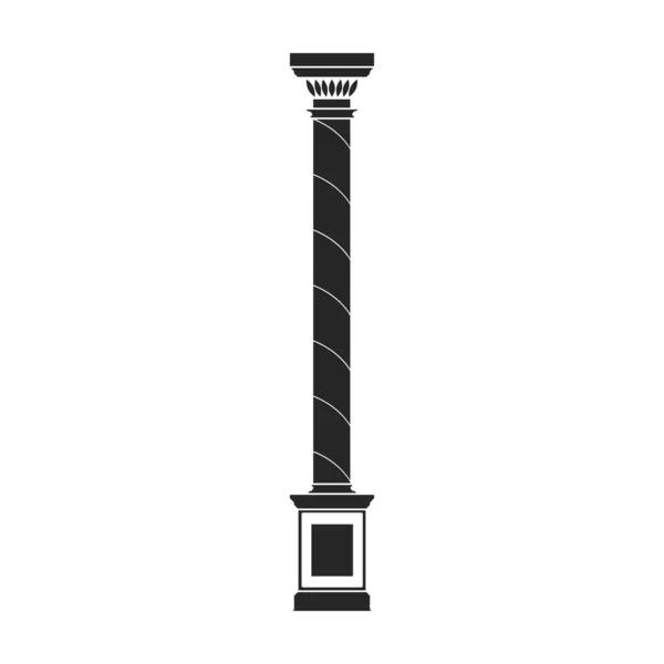 Coluna pilar vetor ícone. Ícone vetorial preto isolado no pilar da coluna de fundo branco. — Vetor de Stock