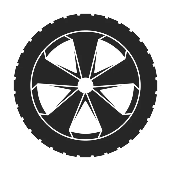 Icône vectorielle de voiture de roue.Icône vectorielle noire isolée sur fond blanc. — Image vectorielle