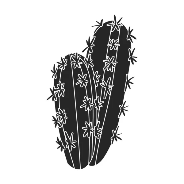 Virágvektor ikon.Fekete vektor ikon elszigetelt fehér háttér kaktusz virág. — Stock Vector