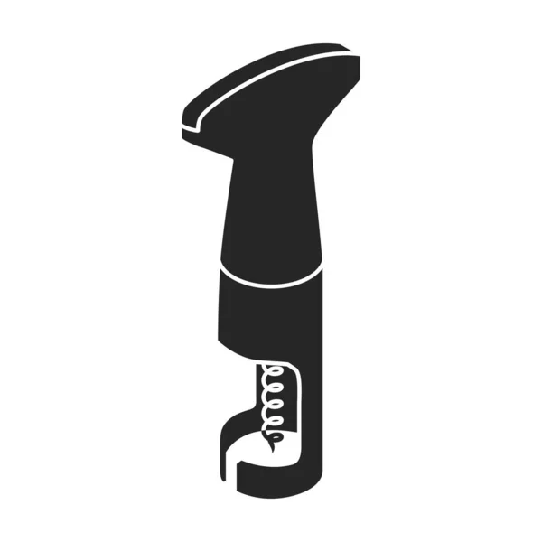 Flesopener isometrische vector icon.Black vector pictogram geïsoleerd op witte achtergrond flessenopener. — Stockvector