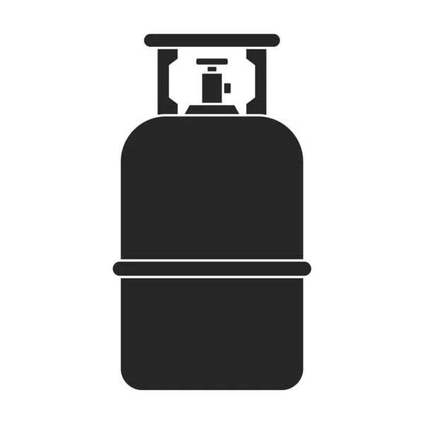Vector de cilindro de gas icono negro. Ilustración vectorial lpg sobre fondo wite. Icono de ilustración en negro aislado del cilindro de gas. — Archivo Imágenes Vectoriales