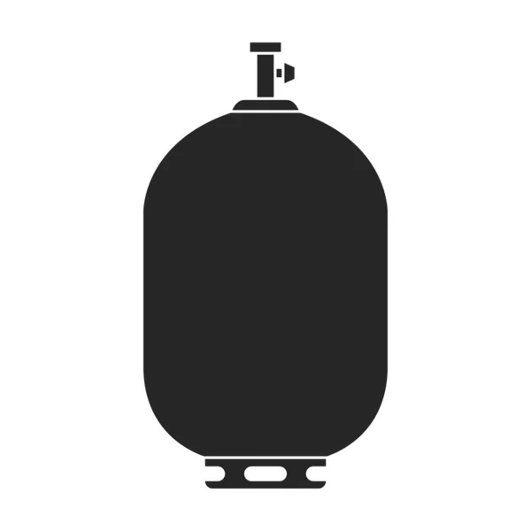 Vector de cilindro de gas icono negro. Ilustración vectorial lpg sobre fondo wite. Icono de ilustración en negro aislado del cilindro de gas. — Archivo Imágenes Vectoriales