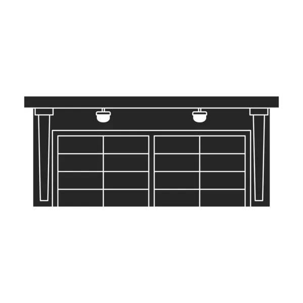 Garage des Gebäudes Vektor icon.Black Vektor icon isoliert auf weißem Hintergrund Garage des Gebäudes. — Stockvektor