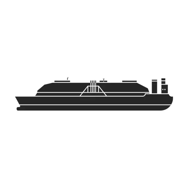 Barge vector icon.Black vector icon isolated on white background barge. — Stock Vector