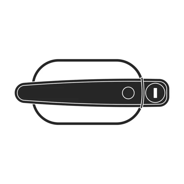 Handle door vector black icon. Vector illustration handle door car on white background. Isolated black illustration icon of auto hand. — Stock Vector