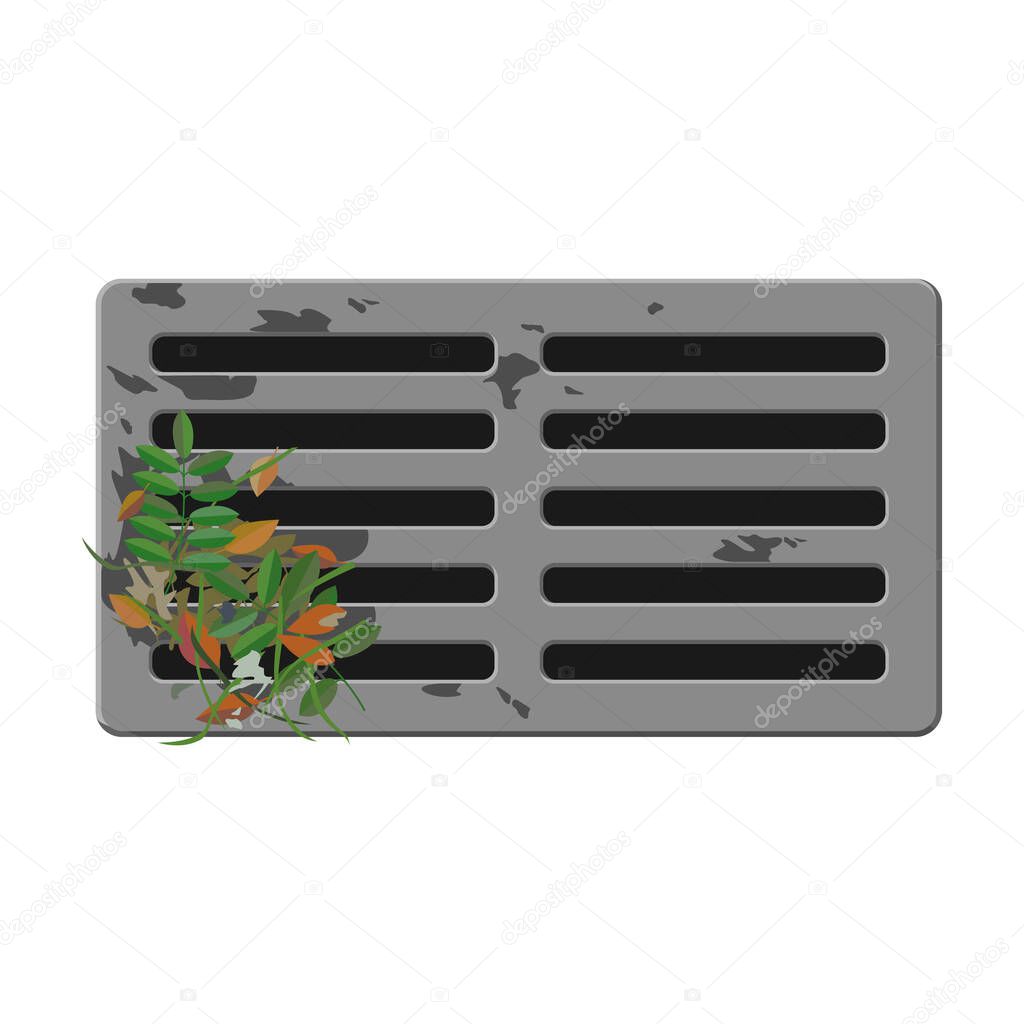 Manhole sewer vector cartoon logo. Vector illustration hatch street on white background. Isolated cartoon illustration icon of manhole sewer .