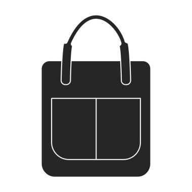 Torba vektör simgesi. Siyah vektör simgesi beyaz arkaplan çantasına izole edildi.