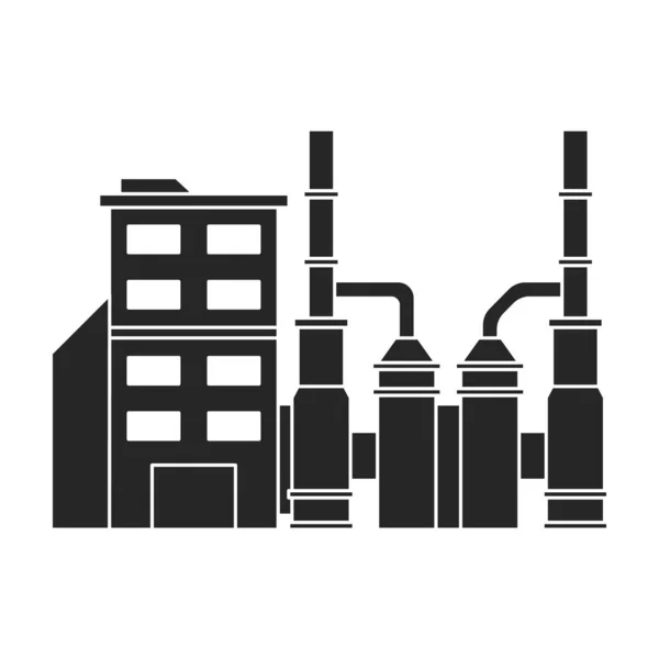 Factory building vector icon.Black vector icon isolated on white background factory building. — Stock Vector