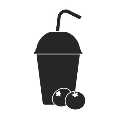 Meyve Smoothie vektör simgesi. Siyah vektör simgesi beyaz arkaplan meyve smoothie üzerinde izole edildi.