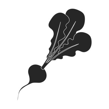 Turp vektör simgesi. Siyah vektör simgesi beyaz arkaplan turpunda izole edildi.