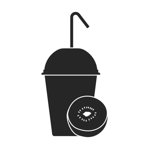 Ícone vetorial do smoothie do fruto icon.Black vetor isolado no smoothie branco do fruto do fundo. — Vetor de Stock
