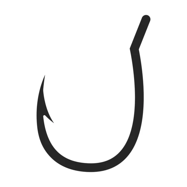 Fischhaken-Vektor-Symbol. Schwarzes Vektor-Symbol isoliert auf weißem Hintergrund Fischhaken. — Stockvektor