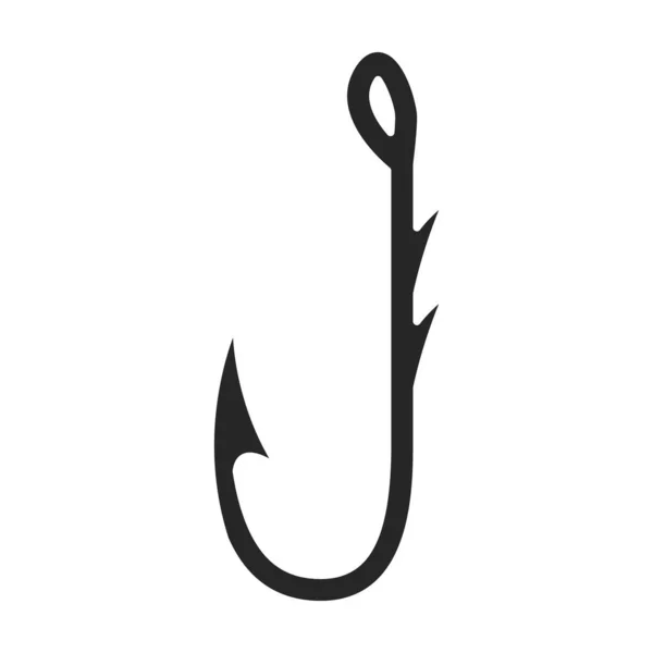 Fischhaken-Vektor-Symbol. Schwarzes Vektor-Symbol isoliert auf weißem Hintergrund Fischhaken. — Stockvektor