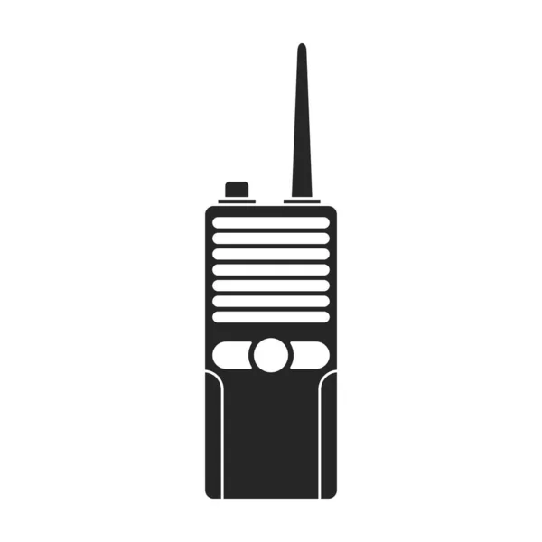 Walkie talkie vector icon.Black icono del vector aislado en fondo blanco walkie talkie. — Vector de stock