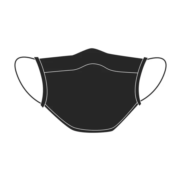 Medisch masker vector icon.Black vector pictogram geïsoleerd op witte achtergrond medisch masker. — Stockvector