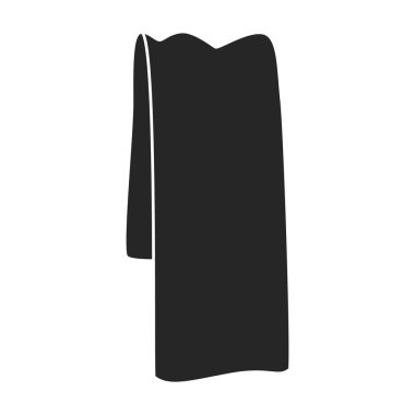 Havlu vektör simgesi. Siyah vektör simgesi beyaz arka plan havlusunda izole edildi.