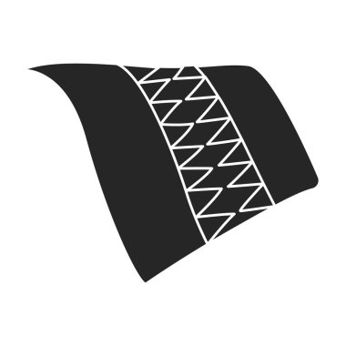 Havlu vektör simgesi. Siyah vektör simgesi beyaz arka plan havlusunda izole edildi.