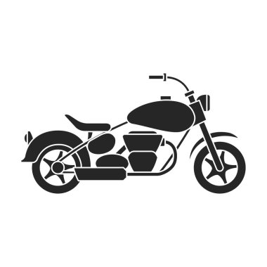 Motosiklet vektör simgesi. Siyah vektör simgesi beyaz arka planda izole edildi.