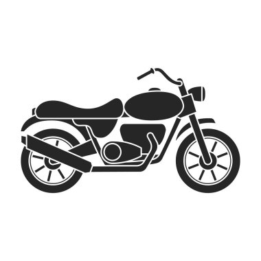 Motosiklet vektör simgesi. Siyah vektör simgesi beyaz arka planda izole edildi.