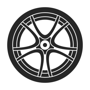 Tekerlekli araba vektör simgesi. Siyah vektör simgesi beyaz arka planda izole edilmiş..