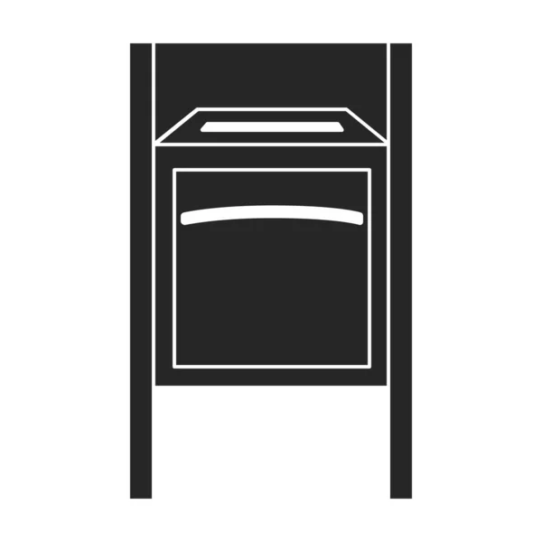 Ikon vektor mailbox icon.Black vektor terisolasi pada kotak-surat berlatar belakang putih. - Stok Vektor