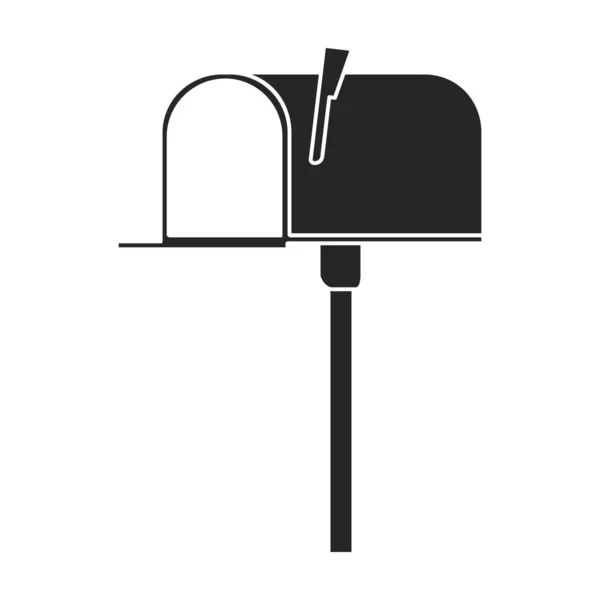 Ikona wektora skrzynki pocztowej Czarny wektor odizolowany na białym tle skrzynki pocztowej. — Wektor stockowy