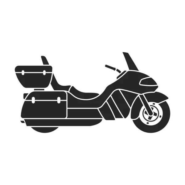 Ikona wektora motocykla.Czarny wektor ikona izolowane na białym tle motocykla. — Wektor stockowy