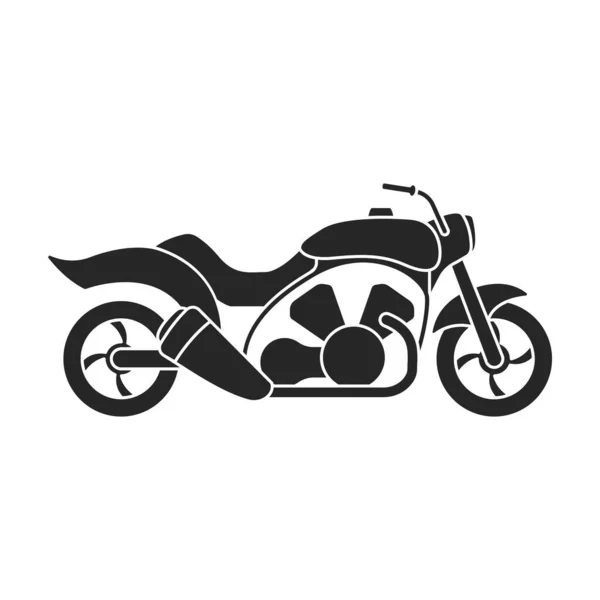 Icono del vector de la motocicleta icon.Black aislado en motocicleta de fondo blanco. — Vector de stock