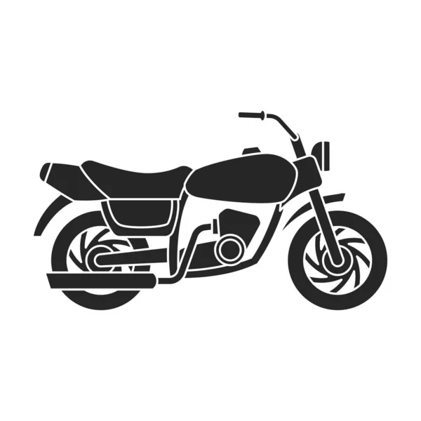 Motorkerékpár vektor ikon.Fekete vektor ikon elszigetelt fehér háttér motorkerékpár. — Stock Vector