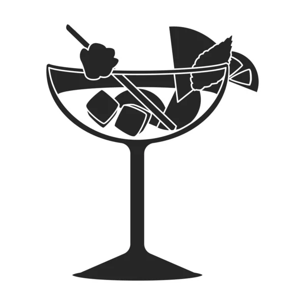 Sommer Cocktail Vektor icon.Black Vektor Symbol isoliert auf weißem Hintergrund Sommer Cocktail. — Stockvektor
