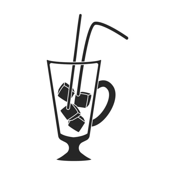 Summer cocktail vector icon.Μαύρο vector icon λευκό φόντο καλοκαιρινό κοκτέιλ. — Διανυσματικό Αρχείο
