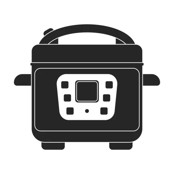 Slow cooker vector icon.Black vector icon isolated on white background slow cooker. — Stock Vector