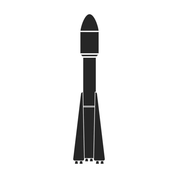 Espaço foguete vetor ícone icon.Black vetor isolado no fundo branco foguete espacial. —  Vetores de Stock